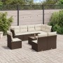 Set de sofás de jardín 9 pzas y cojines ratán sintético marrón de , Conjuntos de jardín - Ref: Foro24-3217773, Precio: 580,85...