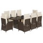 Set comedor para jardín 9 pzas y cojines ratán sintético marrón de , Conjuntos de jardín - Ref: Foro24-3213355, Precio: 1,00 ...