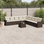 Set de sofás de jardín 10 pzas y cojines ratán sintético marrón de , Sofás modulares de exterior - Ref: Foro24-3251440, Preci...