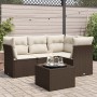 Set comedor de jardín 5 piezas y cojines ratán sintético marrón de , Conjuntos de jardín - Ref: Foro24-3249432, Precio: 353,0...