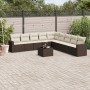 Set de sofás de jardín 10 pzas y cojines ratán sintético marrón de , Conjuntos de jardín - Ref: Foro24-3219093, Precio: 613,1...