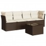 Set comedor de jardín 5 piezas y cojines ratán sintético marrón de , Conjuntos de jardín - Ref: Foro24-3217243, Precio: 318,5...