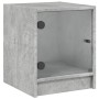 Mesita de noche con puerta de vidrio gris hormigón 35x37x42 cm de , Mesitas de noche - Ref: Foro24-836349, Precio: 32,36 €, D...
