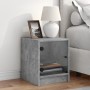 Mesita de noche con puerta de vidrio gris hormigón 35x37x42 cm de , Mesitas de noche - Ref: Foro24-836349, Precio: 32,36 €, D...