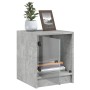 Mesita de noche con puerta de vidrio gris hormigón 35x37x42 cm de , Mesitas de noche - Ref: Foro24-836349, Precio: 32,36 €, D...