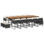 Set comedor de jardín con cojines 15 pzas ratán sintético negro de , Conjuntos de jardín - Ref: Foro24-3211359, Precio: 820,7...