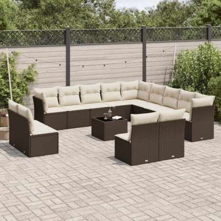 Set sofás de jardín 14 pzas con cojines ratán sintético marrón de , Conjuntos de jardín - Ref: Foro24-3250342, Precio: 869,41...