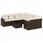 Set de sofás de jardín 9 pzas y cojines ratán sintético marrón de , Conjuntos de jardín - Ref: Foro24-3218753, Precio: 573,99...