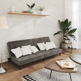 Sofá cama de 2 plazas terciopelo gris oscuro de , Sofás - Ref: Foro24-375733, Precio: 235,55 €, Descuento: %