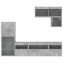 Muebles TV pared con LED 6 pzas madera ingeniería gris hormigón de , Muebles TV - Ref: Foro24-3216735, Precio: 204,64 €, Desc...