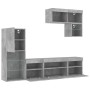 Muebles TV pared con LED 6 pzas madera ingeniería gris hormigón de , Muebles TV - Ref: Foro24-3216735, Precio: 204,64 €, Desc...