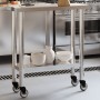 Mesa de trabajo de cocina con ruedas acero inox 82,5x30x85 cm de , Restauración - Ref: Foro24-376460, Precio: 129,72 €, Descu...