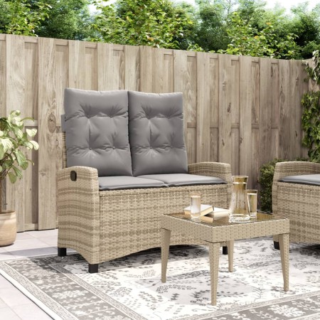 Sillón reclinable de jardín con cojines ratán sintético beige de , Bancos de jardín - Ref: Foro24-368230, Precio: 169,01 €, D...