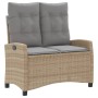 Sillón reclinable de jardín con cojines ratán sintético beige de , Bancos de jardín - Ref: Foro24-368230, Precio: 169,01 €, D...