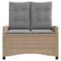 Sillón reclinable de jardín con cojines ratán sintético beige de , Bancos de jardín - Ref: Foro24-368230, Precio: 169,01 €, D...