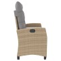 Sillón reclinable de jardín con cojines ratán sintético beige de , Bancos de jardín - Ref: Foro24-368230, Precio: 169,01 €, D...