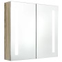 Armario de baño con espejo y LED color roble 62x14x60 cm de vidaXL, Tocadores de baño - Ref: Foro24-326522, Precio: 113,95 €,...