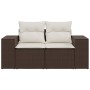 Sofá de jardín con cojines 2 plazas ratán sintético marrón de , Sofás de exterior - Ref: Foro24-366223, Precio: 189,35 €, Des...