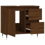 Armario de baño madera contrachapada marrón roble 65x33x60 cm de , Tocadores de baño - Ref: Foro24-831603, Precio: 59,86 €, D...