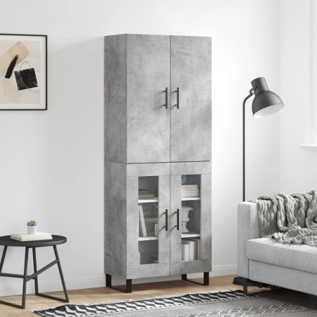Aparador alto madera contrachapada gris hormigón 69,5x34x180 cm de , Aparadores - Ref: Foro24-3195759, Precio: 149,42 €, Desc...