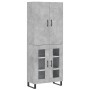 Aparador alto madera contrachapada gris hormigón 69,5x34x180 cm de , Aparadores - Ref: Foro24-3195759, Precio: 149,42 €, Desc...