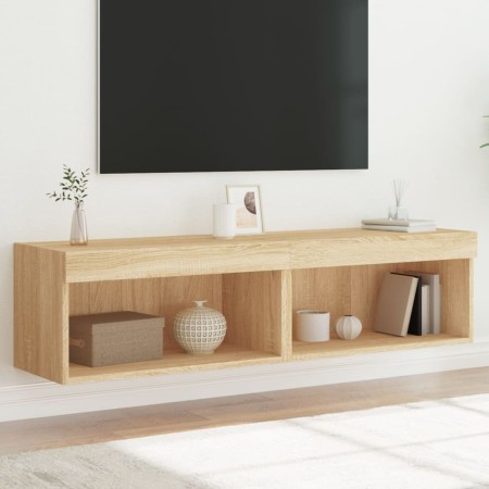Muebles para TV con luces LED 2 uds roble Sonoma 60x30x30 cm de , Muebles TV - Ref: Foro24-837132, Precio: 83,65 €, Descuento: %