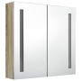 Armario de baño con espejo y LED color roble 62x14x60 cm de vidaXL, Tocadores de baño - Ref: Foro24-326522, Precio: 113,95 €,...