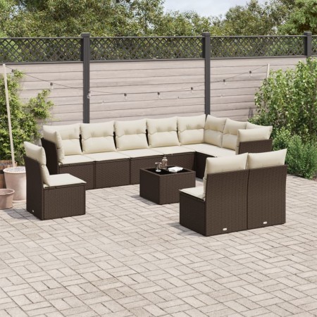 Set de sofás de jardín 11 pzas cojines ratán sintético marrón de , Conjuntos de jardín - Ref: Foro24-3249652, Precio: 692,47 ...