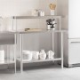 Mesa de trabajo para cocina con estante acero inox 110x55x120cm de , Restauración - Ref: Foro24-3208895, Precio: 225,19 €, De...