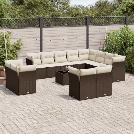Set de sofás de jardín con cojines 13 piezas ratán PE marrón de , Conjuntos de jardín - Ref: Foro24-3250382, Precio: 940,27 €...