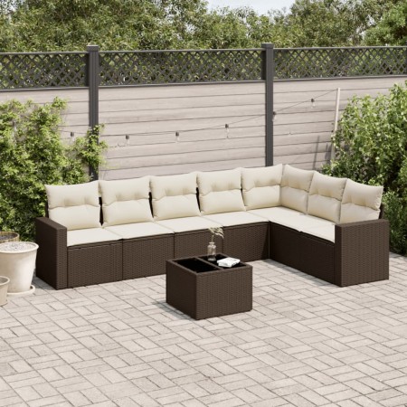Set sofás de jardín 8 piezas y cojines ratán sintético marrón de , Sofás modulares de exterior - Ref: Foro24-3251400, Precio:...