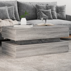 Mesa de centro con luces LED gris Sonoma 90x50x40 cm de , Mesas de centro - Ref: Foro24-839866, Precio: 114,64 €, Descuento: %