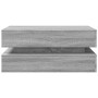 Mesa de centro con luces LED gris Sonoma 90x50x40 cm de , Mesas de centro - Ref: Foro24-839866, Precio: 114,64 €, Descuento: %