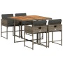 Set comedor de jardín 5 piezas con cojines ratán sintético gris de , Conjuntos de jardín - Ref: Foro24-3211262, Precio: 330,5...