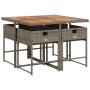 Set comedor de jardín 5 piezas con cojines ratán sintético gris de , Conjuntos de jardín - Ref: Foro24-3211262, Precio: 330,5...
