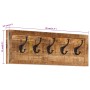Perchero de pared con 5 ganchos madera maciza de mango de , Percheros para sombreros y abrigos - Ref: Foro24-358955, Precio: ...