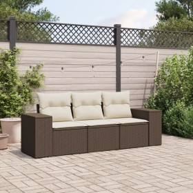 Set sofás de jardín 3 piezas y cojines ratán sintético marrón de , Conjuntos de jardín - Ref: Foro24-3254600, Precio: 237,52 ...