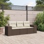 Set sofás de jardín 3 piezas y cojines ratán sintético marrón de , Conjuntos de jardín - Ref: Foro24-3254600, Precio: 237,52 ...