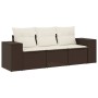 Set sofás de jardín 3 piezas y cojines ratán sintético marrón de , Conjuntos de jardín - Ref: Foro24-3254600, Precio: 237,52 ...