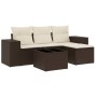 Set comedor de jardín 5 piezas y cojines ratán sintético marrón de , Conjuntos de jardín - Ref: Foro24-3254820, Precio: 329,1...