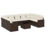 Set de sofás de jardín 10 pzas y cojines ratán sintético marrón de , Sofás modulares de exterior - Ref: Foro24-3251750, Preci...
