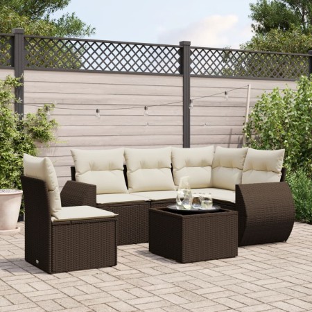 Set sofás de jardín 6 piezas y cojines ratán sintético marrón de , Conjuntos de jardín - Ref: Foro24-3253720, Precio: 431,29 ...
