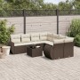 Set de sofás de jardín 9 pzas y cojines ratán sintético marrón de , Conjuntos de jardín - Ref: Foro24-3253500, Precio: 623,84...