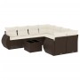 Set de sofás de jardín 9 pzas y cojines ratán sintético marrón de , Conjuntos de jardín - Ref: Foro24-3253500, Precio: 623,84...