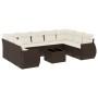 Set de sofás de jardín 10 pzas y cojines ratán sintético marrón de , Conjuntos de jardín - Ref: Foro24-3254150, Precio: 676,5...