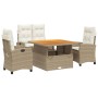 Set de comedor jardín con cojines 4 pzas ratán sintético beige de , Conjuntos de jardín - Ref: Foro24-3277416, Precio: 602,77...