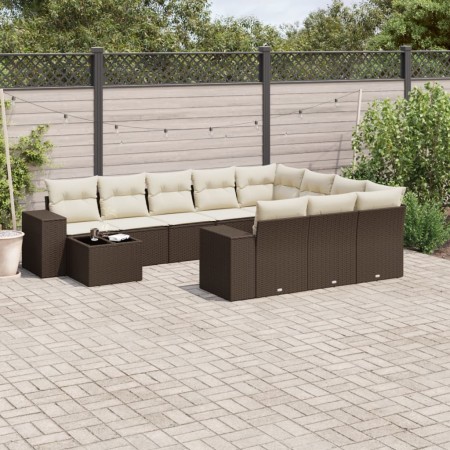 Set de sofás de jardín 11 pzas cojines ratán sintético marrón de , Conjuntos de jardín - Ref: Foro24-3255470, Precio: 695,05 ...
