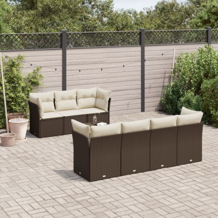 Set sofás de jardín 8 piezas y cojines ratán sintético marrón de , Conjuntos de jardín - Ref: Foro24-3217283, Precio: 544,10 ...