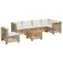 Set sofás de jardín 7 piezas y cojines ratán sintético beige en Conjuntos de jardín | Comprar online en Foru.es
