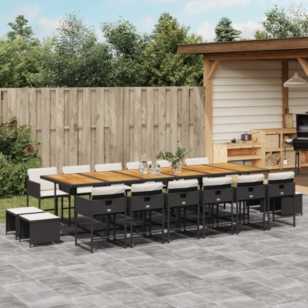 Set de muebles jardín 17 pzas con cojines ratán sintético negro de , Conjuntos de jardín - Ref: Foro24-3211371, Precio: 947,1...